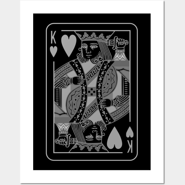 King of Hearts Grayscale Wall Art by inotyler